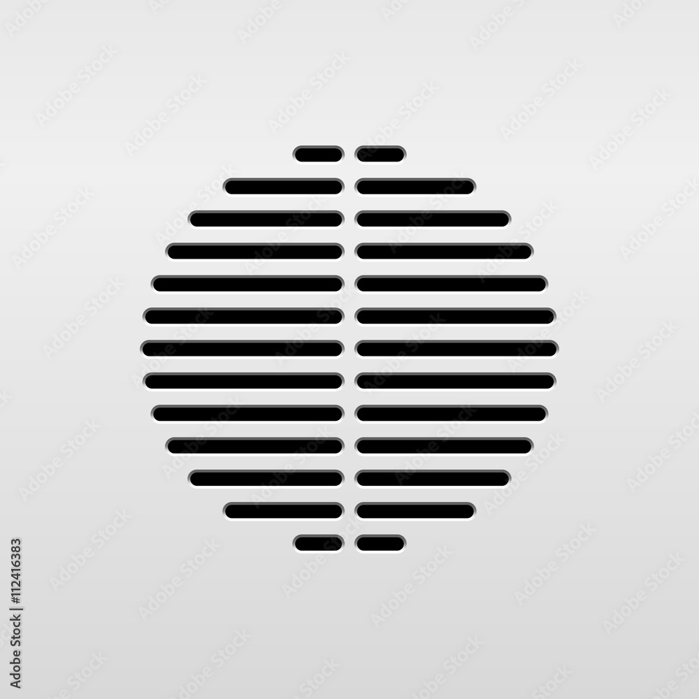 Abstract audio speaker template, dynamic with perforated grill pattern
