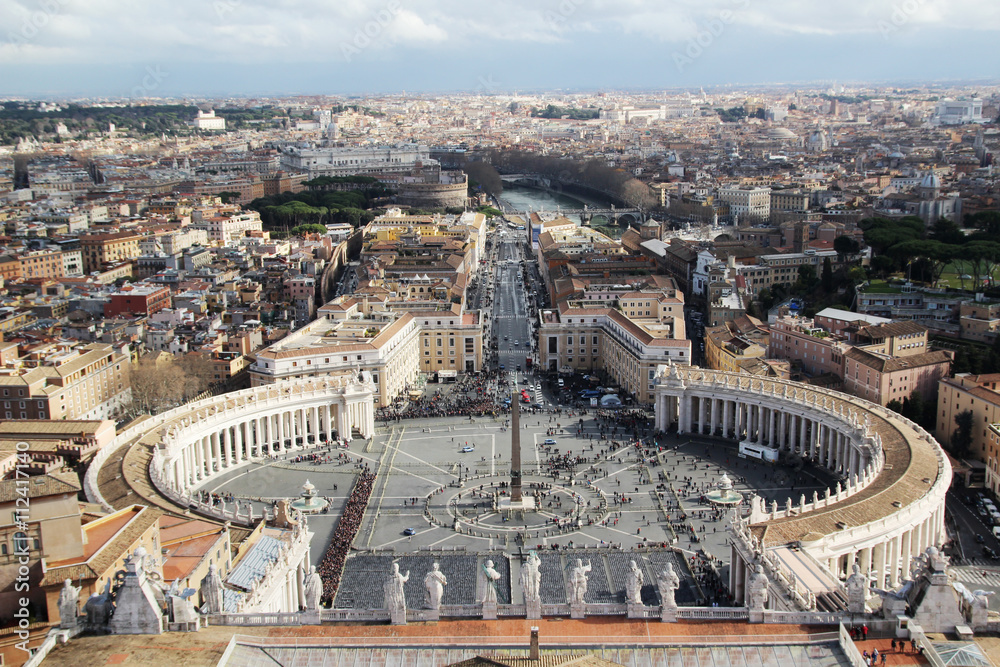 View from the cupola of Vatican Saint Peter's Cathedral