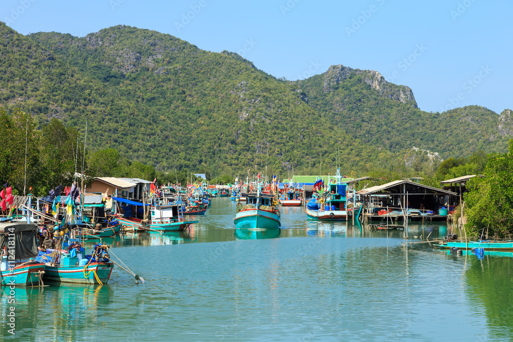 Fisherman village in Pran Buri near Hua Hin, Thailand