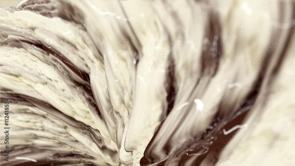 Mix of liquid Chocolate and Milk - Seamless Loop. Series from 1 to 9. Mix of liquid Chocolate and Milk - Seamless Loop. Series from 1 to 9.