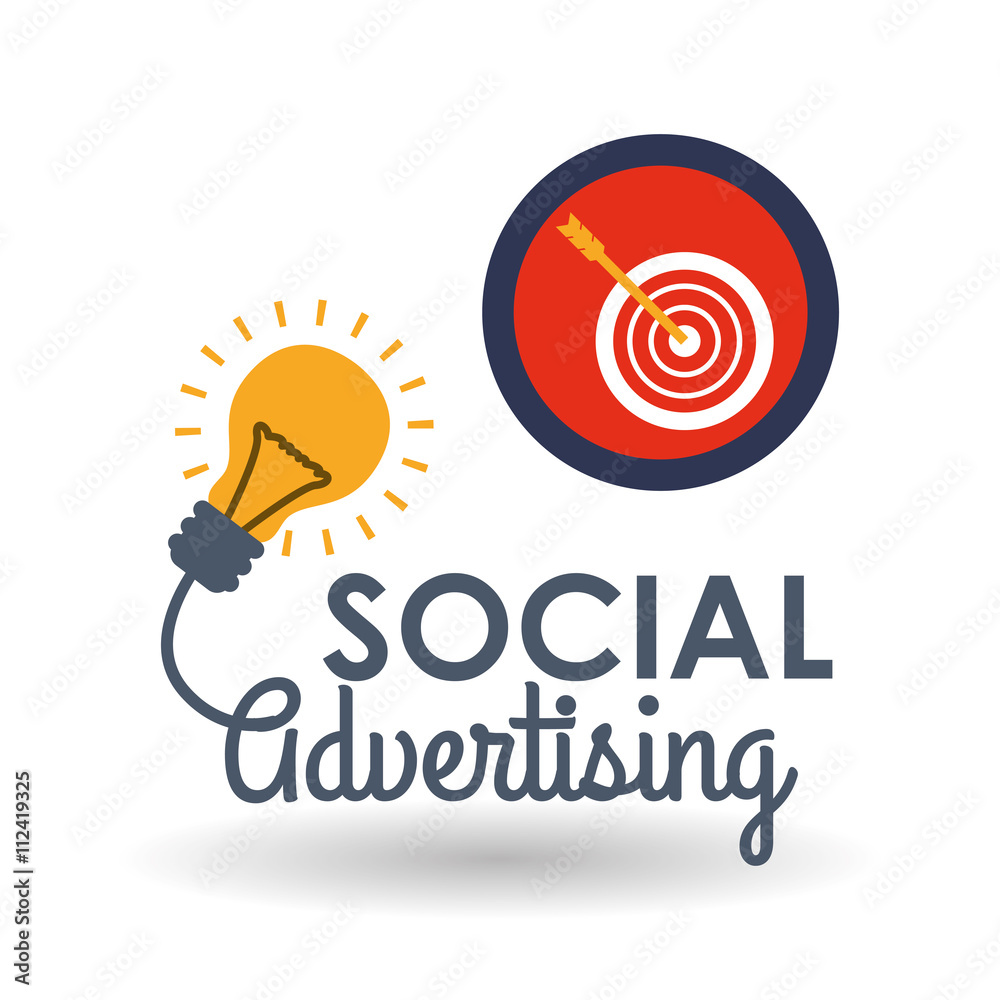 Social Advertising design. Media icon. White background , vector