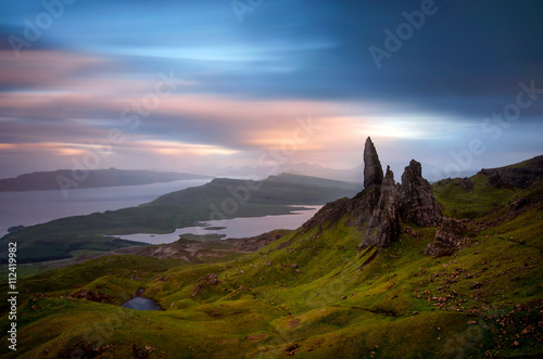Moody evening with Old Man of Storr, Isle of Skye, Scotland