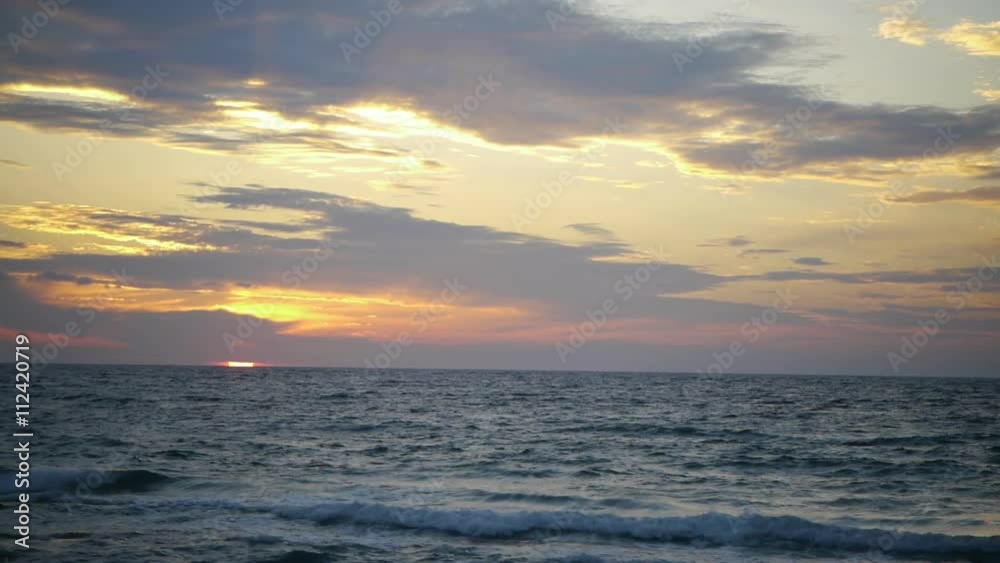 Sunset sun on the beach