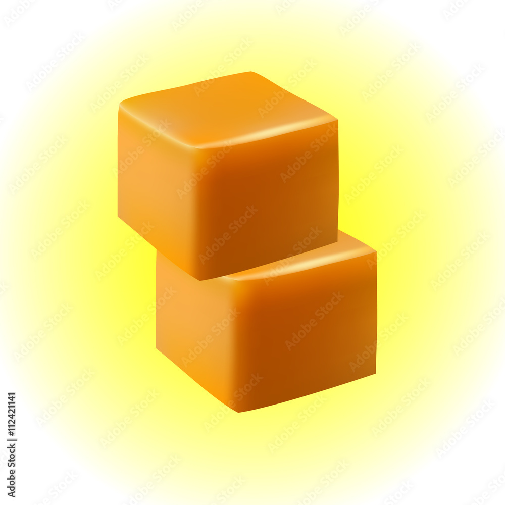 caramel candies on white background caramel candies on white background
