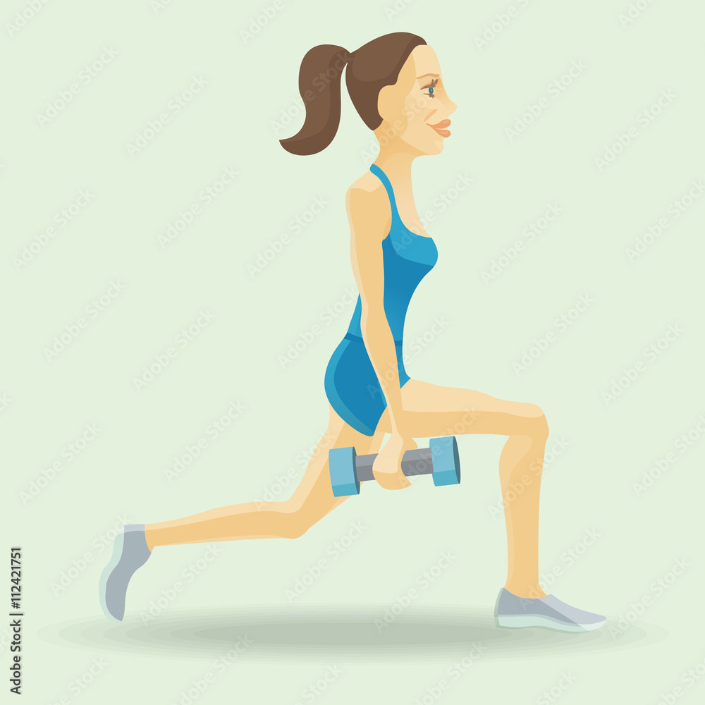Girl doing workout. Beautiful woman doing squat exercises. Pretty girl doing fitnessl. Split squat Girl doing workout. Beautiful woman doing squat exercises. Pretty girl doing fitnessl. Split squat