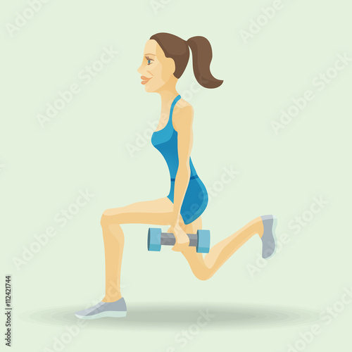 Girl doing Bulgarian split squat