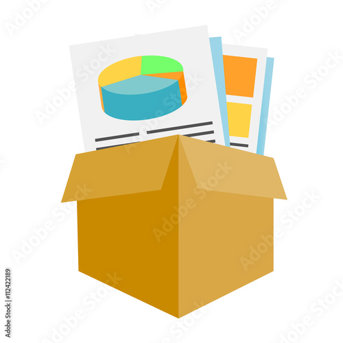 Marketing Company Digital Products Icons with Collateral and Packing Boxes