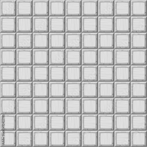 Cartoon hand drown grey seamless decorative old tiles texture. Vector illustration