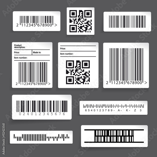 Barcode sticker set vector