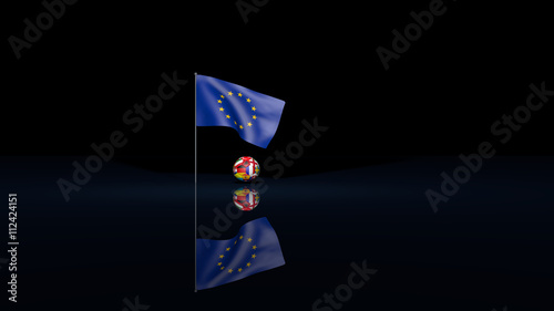 Фотография waving european flag with football of participating teams