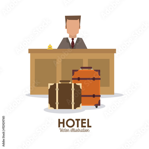 Hotel design. Service icon. Flat illustration