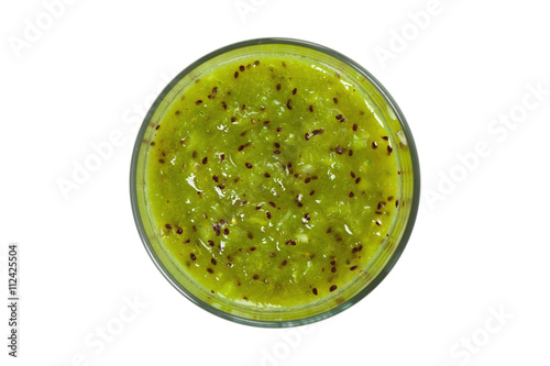 Kiwi Juice Smoothie Isolated on White background. Selective focus.