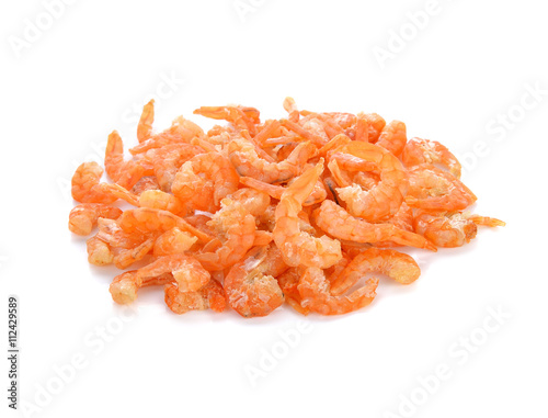 dried shrimp on white background