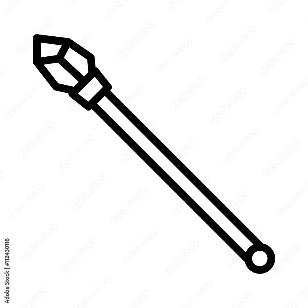 Magic wand or scepter line art icon for games and websites Magic wand or scepter line art icon for games and websites