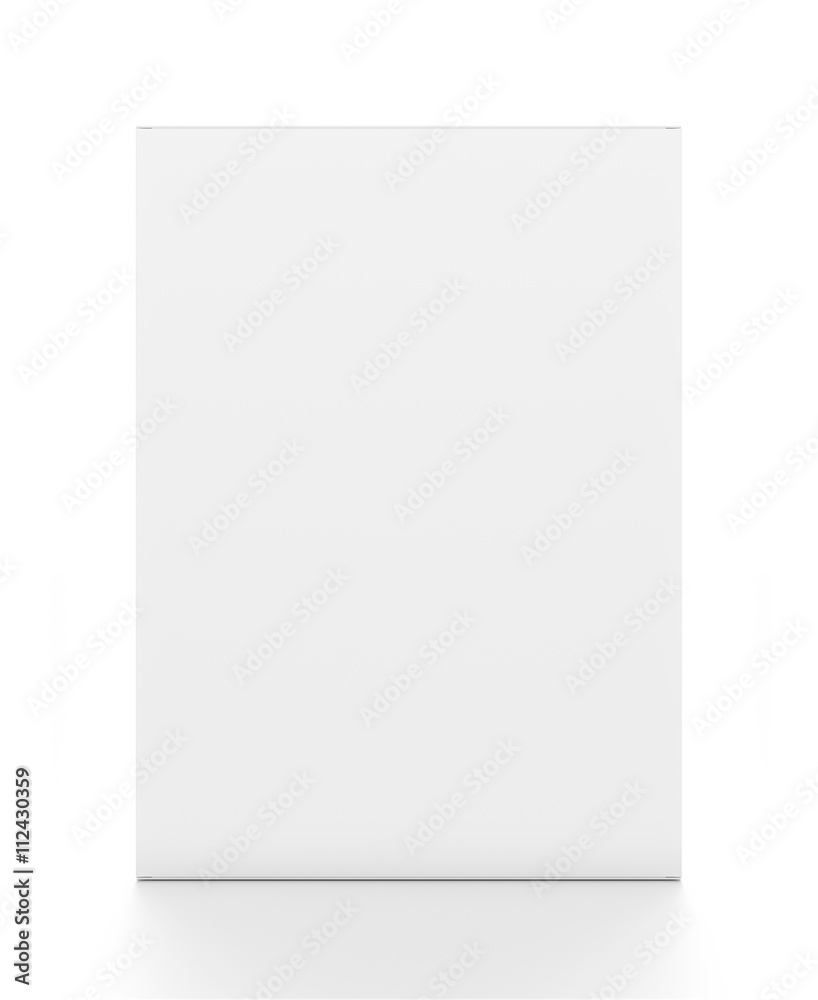 White vertical rectangle blank box from front angle. 3D illustration isolated on white background. White vertical rectangle blank box from front angle. 3D illustration isolated on white background.