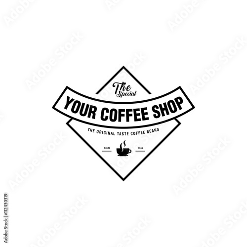 Free Download Coffee Shop Logo, Cup, beans, vintage style objects retro vector illustration. - GFXLoad