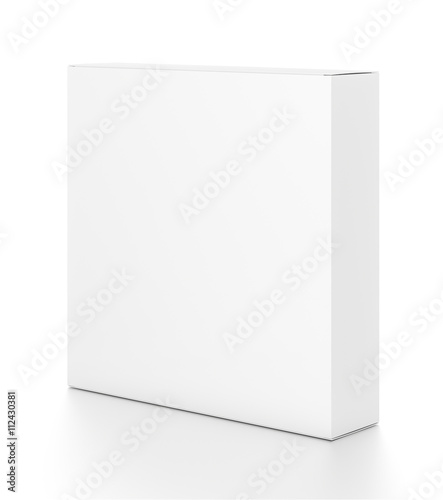 Wallpaper Mural White thin rectangle blank box from side angle. 3D illustration isolated on white background. Torontodigital.ca