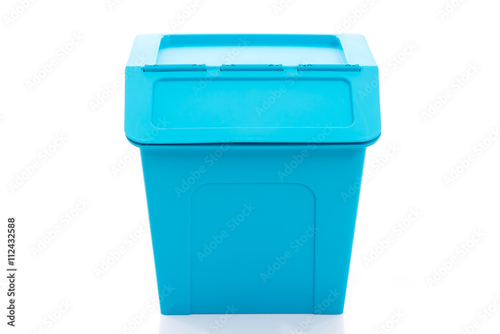 Blue storage box on white background isolated Blue storage box on white background isolated