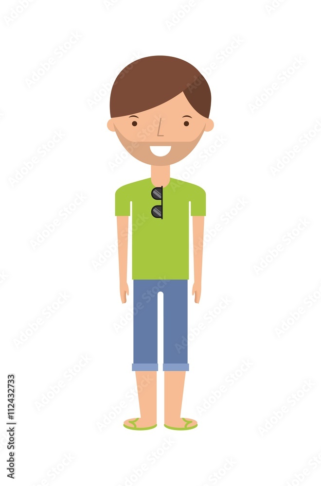 Young people on summer vacation design Young people on summer vacation design