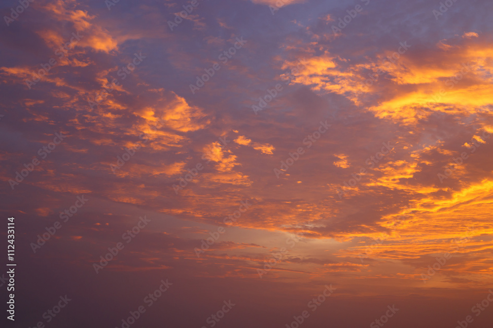 Clouds and sky at sunset