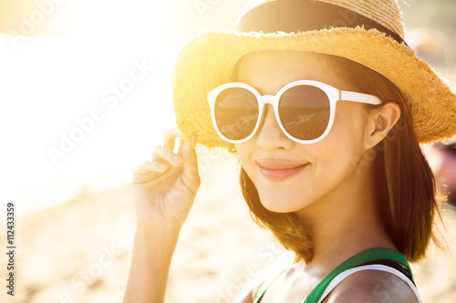 Photography beautiful young woman enjoy summer vacation on the beach
