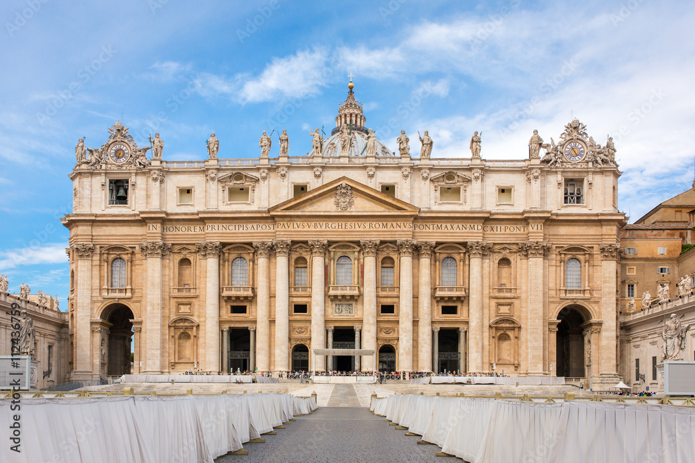 Saint Peter's Basilica at St. Peter's Square in Vatican, Rome, Italy