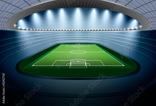 Soccer Stadium with spot light. Football Stadium.