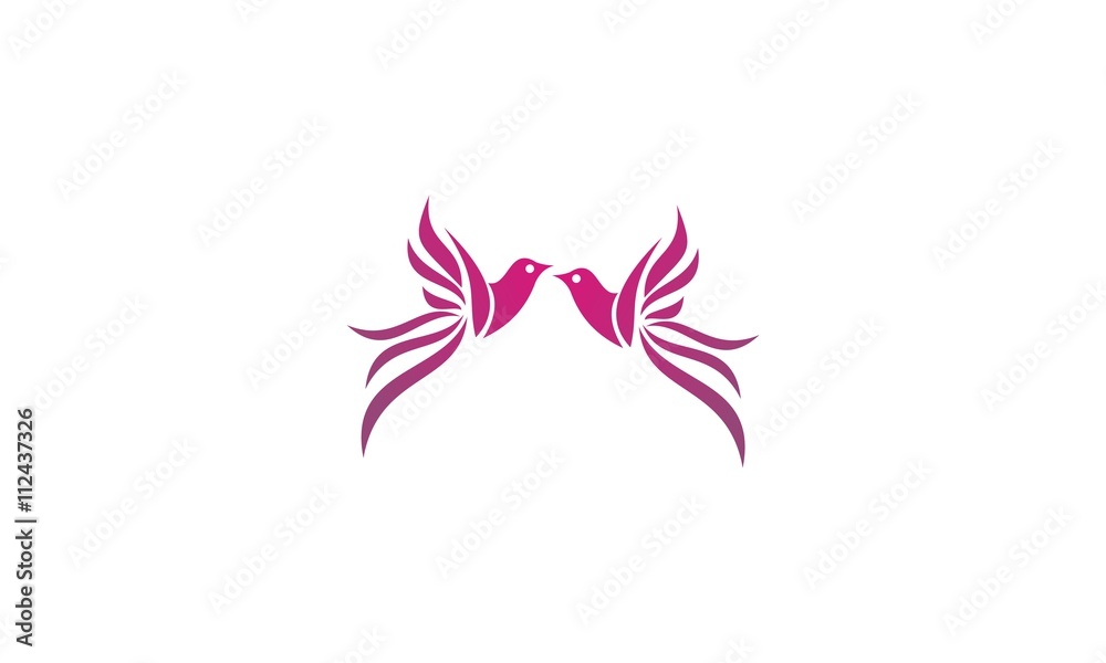 Obraz premium Bird, sparrow, stylized vector logo