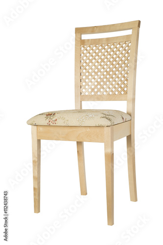 Wooden kitchen chair with fabric