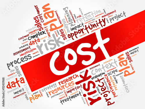 Cost word cloud, business concept