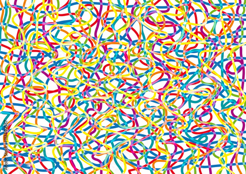abstract confusion colorful vector background, wool tangled conc