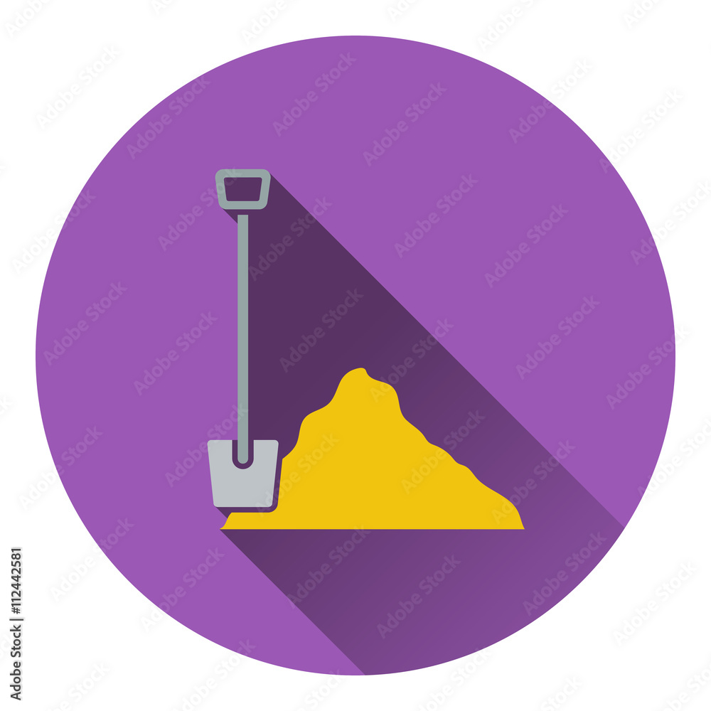 Fototapeta premium Icon of Construction shovel and sand