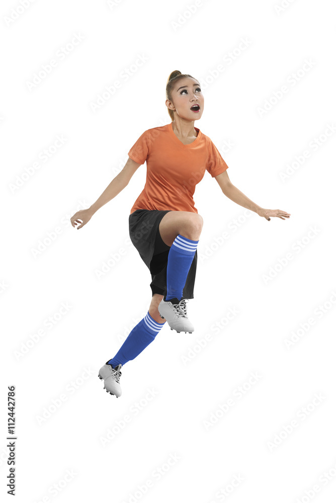 Female soccer player header Female soccer player header