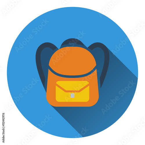 Flat design icon of School rucksack in ui colors