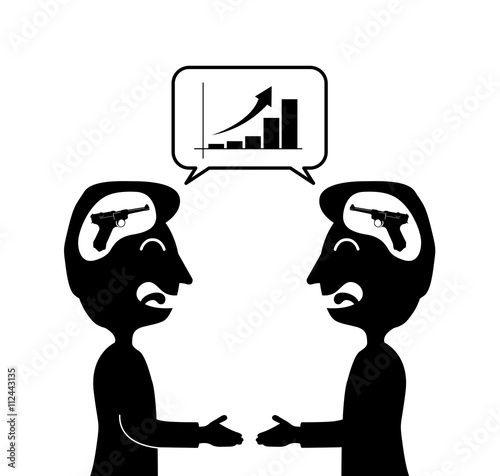 Illustraion of 2 businessmen are making a deal