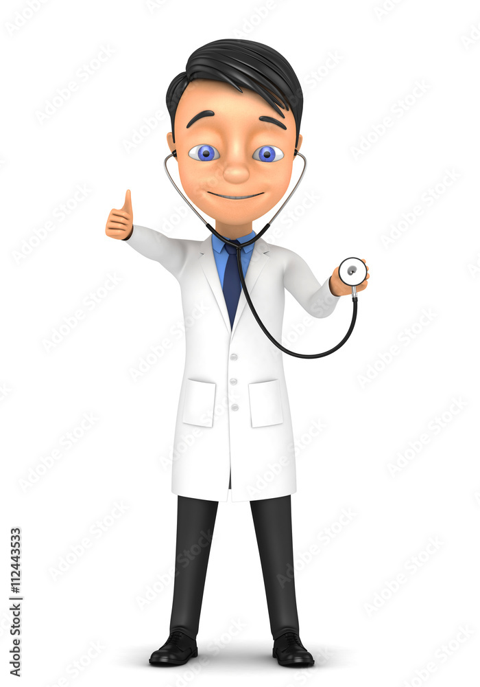 3d cheerful doctor standing on a white background 3d cheerful doctor standing on a white background