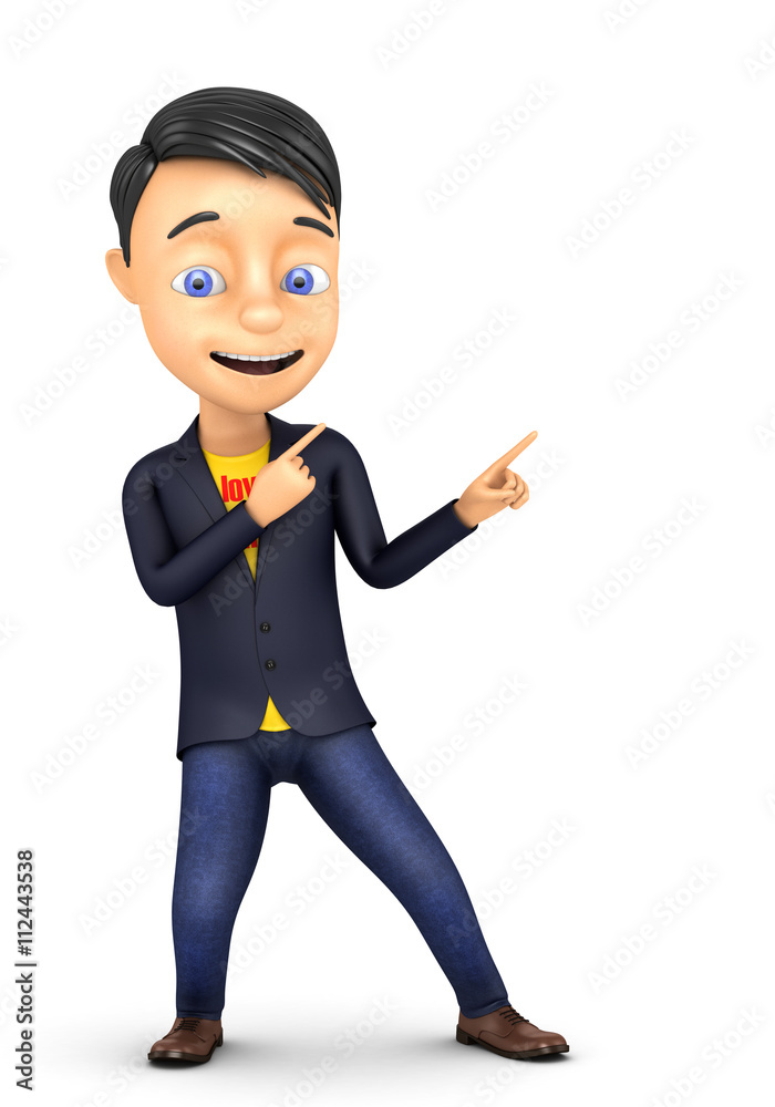 3d happy businessman on white background 3d happy businessman on white background
