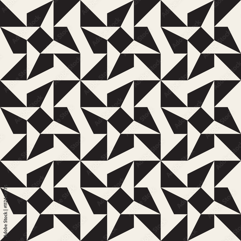 Vector Seamless Black and White Triangle Star Geometric Tessellation Pattern Vector Seamless Black and White Triangle Star Geometric Tessellation Pattern