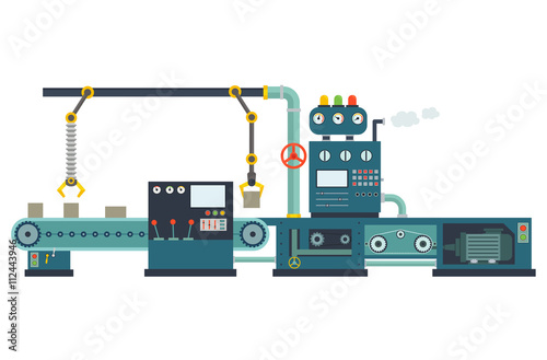 Industrial factory construction equipment. Machinery and manufacturing in engineering.