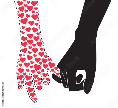 promise , hand holding in heart shape vector