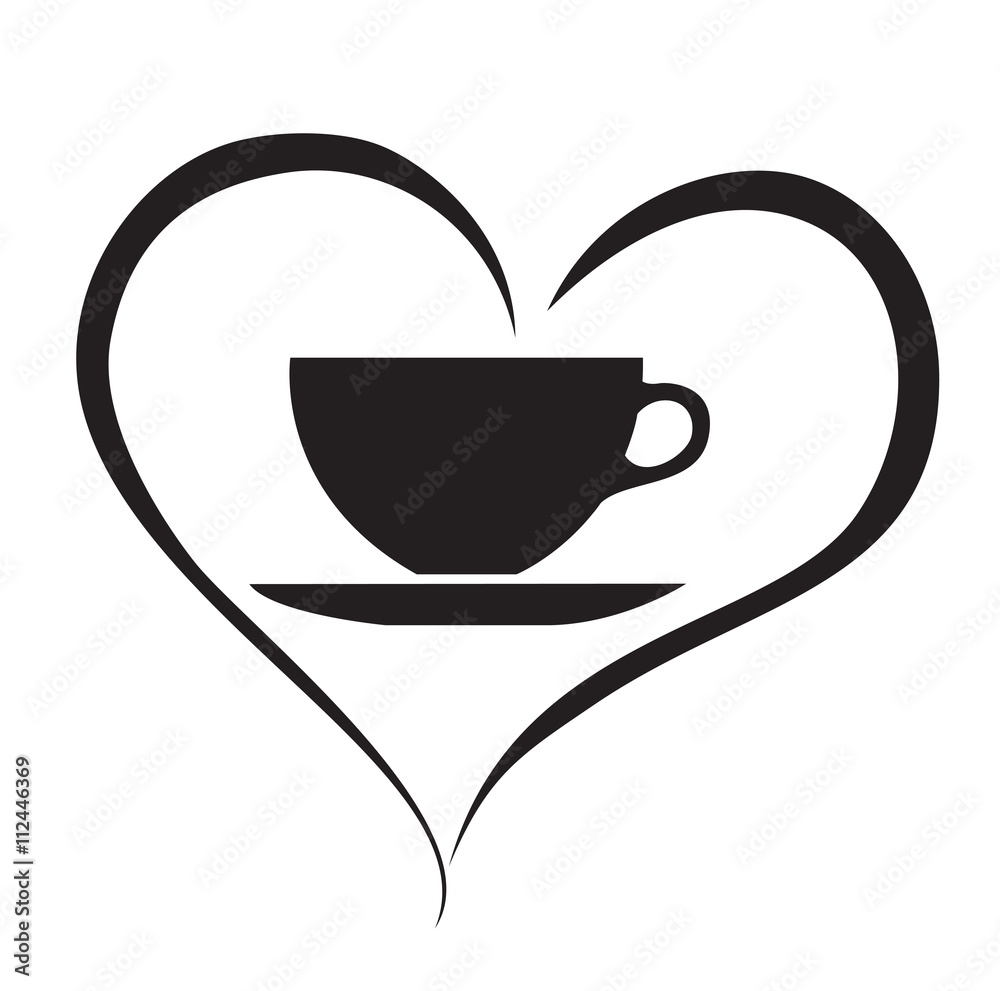 a cup of hot drinks in the pink heart vector a cup of hot drinks in the pink heart vector