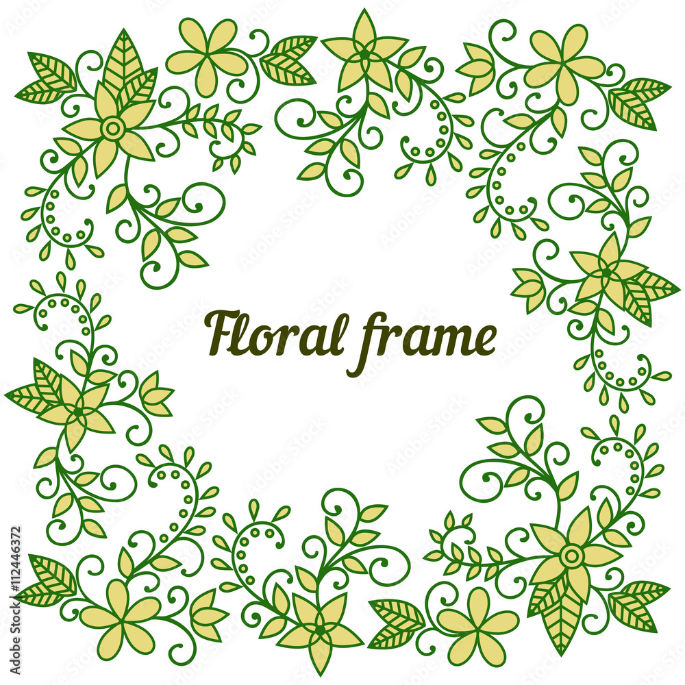 Floral frame on a white background. Vector. Floral frame on a white background. Vector.