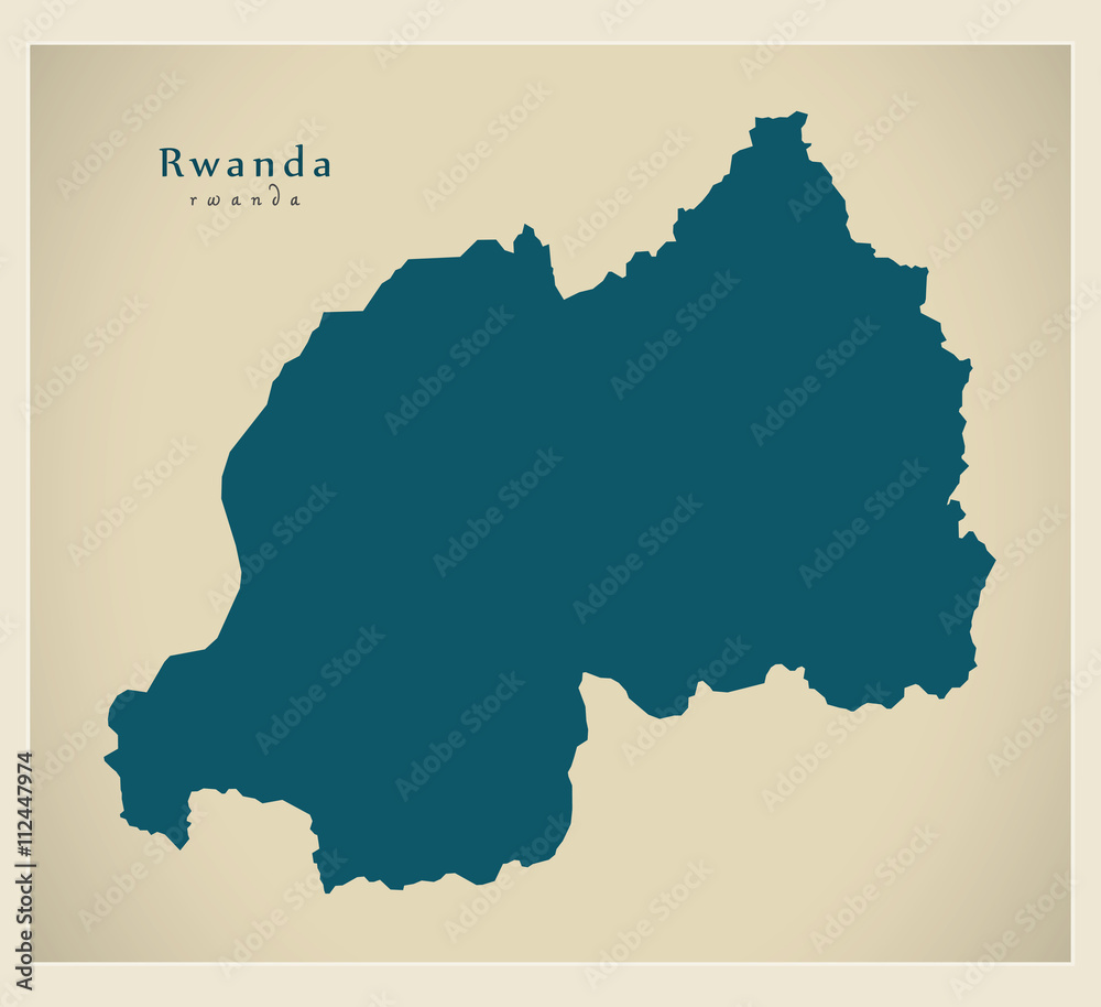 Modern Map - Rwanda RW