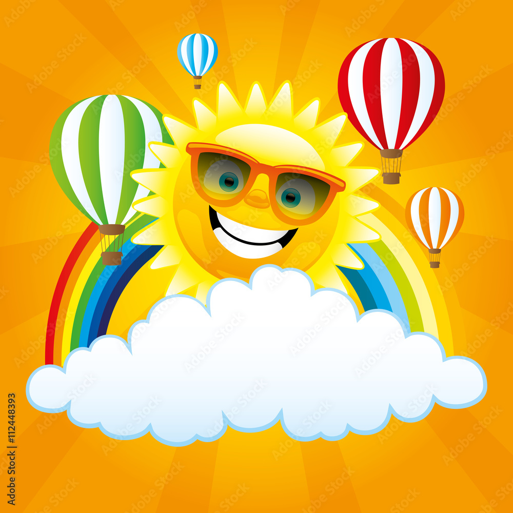 Cheerful sun. Cheerful sun.