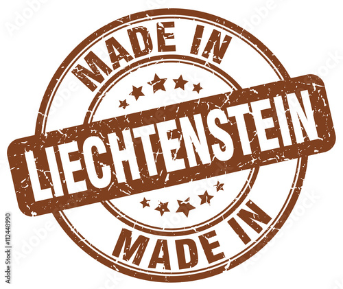 made in Liechtenstein brown grunge round stamp