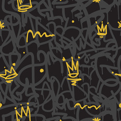 Handdoek met foto Graffiti patronen Naadloos graffiti tags straatpatroon  © vanzyst