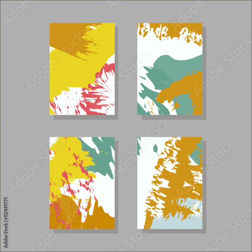 Set of artistic creative universal cards.