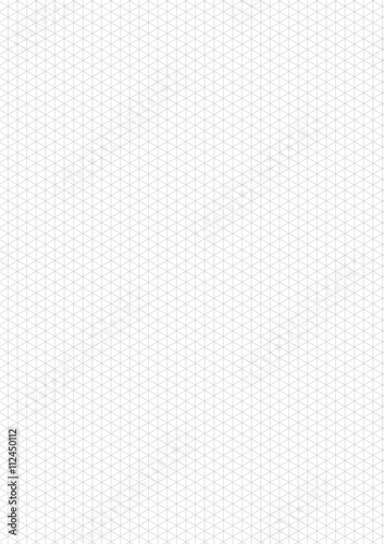 Gray isometric grid with guideline on vertical a4 sheet