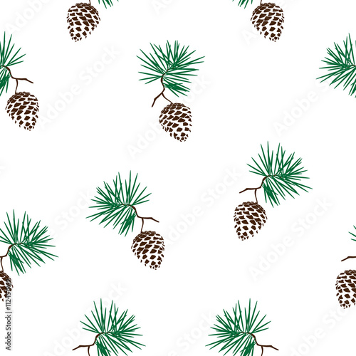 Seamless pattern with pinecone