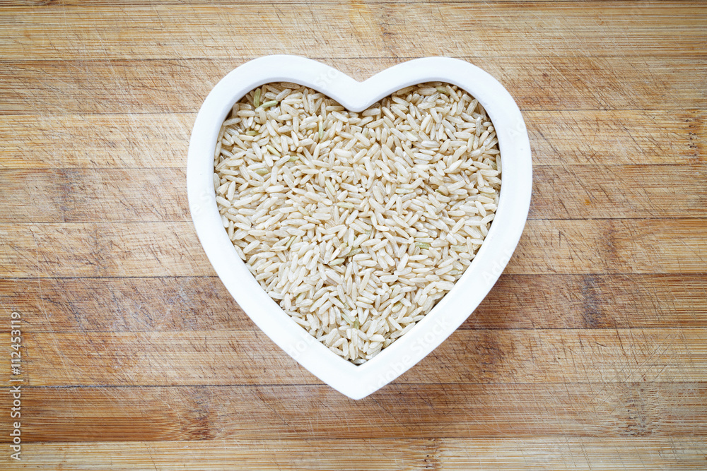 Rice in heart shape bowl Rice in heart shape bowl
